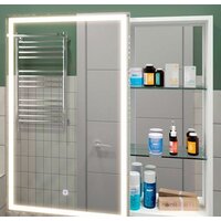 Континент Шкаф с зеркалом Aperio Led 80x80 (левый)