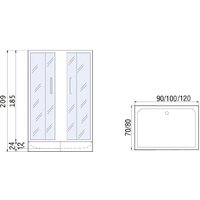 Душевой уголок River Morava XL 100/80/24 MT - Превью изображения №6 — Интернет-магазин Your Sale