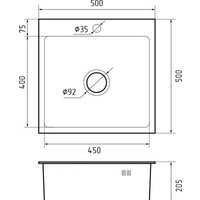 GranFest Metal нержавеющая сталь AISI 304 PVD GF-5050 Графит (с сифоном) Image #4