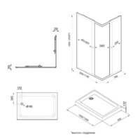 Triton Вента Хром А1 120х80 без поддона (прозрачное стекло) Image #2