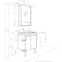  Акватон Тумба под умывальник Сканди Doors 55 1A278801SDB20 (белый/дуб верона) - Превью изображения №9 — Интернет-магазин Your Sale