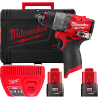 Milwaukee M12 FUEL M12FDD2-202X 4933479873 (с 2-мя АКБ 2 Ач, кейс) Image #1