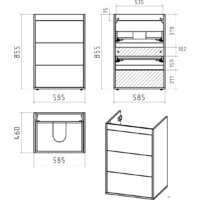 Brevita Тумба под умывальник Grafit 60 GRA-01060-013Я (правый, графит) Image #6