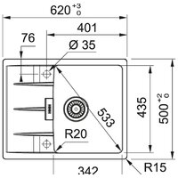 Кухонная мойка Franke Centro CNG 611/211-62 Fragranite 114.0639.680 (миндаль) - Превью изображения №2 — Интернет-магазин Your Sale