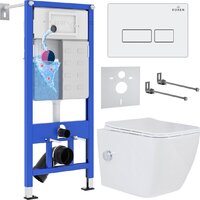 Roxen Cube Bidet в комплекте с инсталляцией StounFix Dual Fresh 6 в 1 577477 (кнопка: белый глянец) Image #1