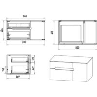 Misty Тумба под умывальник Роял 80 П-Роя-01080-021П2Я (подвесная, черный) Image #8