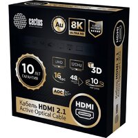 Кабель CACTUS CS-HDMI-AOC-2.1-10 HDMI - HDMI (10м, черный) - Превью изображения №5 — Интернет-магазин Your Sale