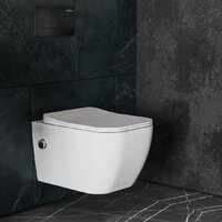 Унитаз подвесной Roxen Cube Bidet One Rimless 6 в 1 StounFix Dual Fresh 583046 (кнопка: черный матовый) - Превью изображения №9 — Интернет-магазин Your Sale