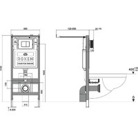 Унитаз подвесной Roxen Cube Bidet One Rimless 6 в 1 StounFix Dual Fresh 583046 (кнопка: черный матовый) - Превью изображения №17 — Интернет-магазин Your Sale