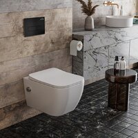 Унитаз подвесной Roxen Cube Bidet One Rimless 6 в 1 StounFix Dual Fresh 583046 (кнопка: черный матовый) - Превью изображения №8 — Интернет-магазин Your Sale