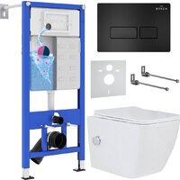 Roxen Cube Bidet One Rimless 6 в 1 StounFix Dual Fresh 583046 (кнопка: черный матовый)