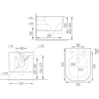 Унитаз подвесной Roxen Cube Bidet One Rimless 6 в 1 StounFix Dual Fresh 583046 (кнопка: черный матовый) - Превью изображения №18 — Интернет-магазин Your Sale