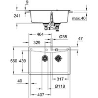 Grohe K700 90-C 83.8/55.9 2.0 31657AP0 (черный гранит) Image #2