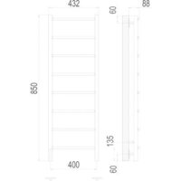 TERMINUS Классик П8 400x850 L бп электро (хром) Image #3