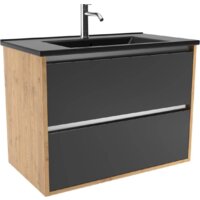 ЗОВ Тумба под умывальник Женева 80 (дуб/черный) Image #4