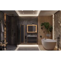 ЗОВ Тумба под умывальник Женева 80 (дуб/черный) Image #3