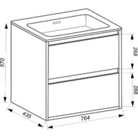 ЗОВ Тумба под умывальник Женева 80 (дуб/черный) Image #2