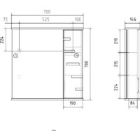 Volna Шкаф с зеркалом Joli 70 правый Image #9