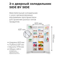 Холодильник side by side MAUNFELD MFF177NFSE - Превью изображения №17 — Интернет-магазин Your Sale