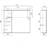 Volna Шкаф с зеркалом Joli 80 левый Image #7
