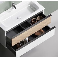 Sancos Тумба под умывальник Delta DL100W (дуб светлый/графит) Image #3