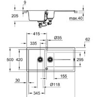 Grohe K400 60-C 100/50 1.5 31642AP0 (черный гранит) Image #2
