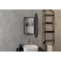 Континент Шкаф с зеркалом Elmage Black Led 45x80 Image #9