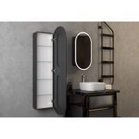 Континент Шкаф с зеркалом Elmage Black Led 45x80 Image #27