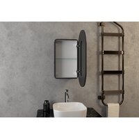 Континент Шкаф с зеркалом Elmage Black Led 45x80 Image #23