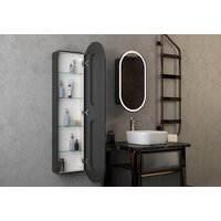 Континент Шкаф с зеркалом Elmage Black Led 45x80 Image #13