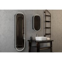 Континент Шкаф с зеркалом Elmage Black Led 45x80 Image #10