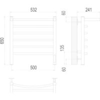 TERMINUS Классик П6 500x650 с полкой бп электро (хром) Image #3