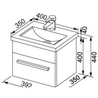 Aquanet Тумба под умывальник Нота 40 (белый) Image #4
