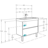 Акватон Тумба с умывальником Сканди 90 1A2519K0SDZ90 (белый/дуб рустик) Image #2