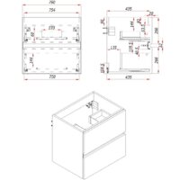 ЗОВ Тумба под умывальник Лира 80 L80MWFMLGVG (графиль глянец) Image #4