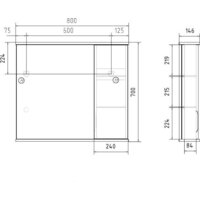 Volna Шкаф с зеркалом Lake 80 правый Image #8