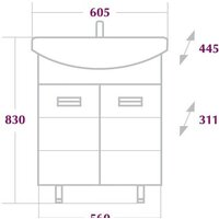 Onika Тумба Балтика 60.10 с умывальником Балтика-60 (белый) Image #3