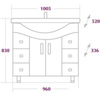 Onika Тумба с умывальником Эльбрус 100.13 110008 + 1WH110255 Image #3