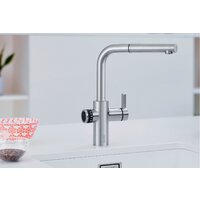 Смеситель Blanco Evol-S Volume с дозатором воды (рычаг справа, нержавеющая сталь) - Превью изображения №2 — Интернет-магазин Your Sale