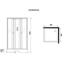 Душевая кабина Niagara Promo P80/26Q/MT/BK 80x80x195 - Превью изображения №5 — Интернет-магазин Your Sale
