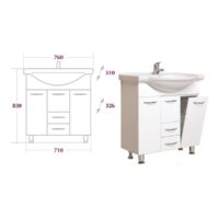 Onika Тумба с умывальником Моника 75.17 107502 + 1WH110259 Image #2