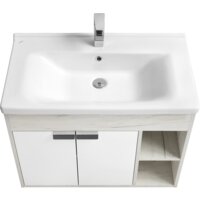 Акватон Тумба Флай 80 с умывальником Миранда 80 (дуб белый/дуб крафт) Image #2