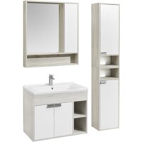 Акватон Тумба Флай 80 с умывальником Миранда 80 (дуб белый/дуб крафт) Image #5