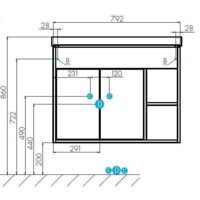 Акватон Тумба Флай 80 с умывальником Миранда 80 (дуб белый/дуб крафт) Image #6