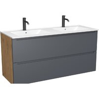 ЗОВ Тумба под умывальник Дион 120 D120LHO0M7015MKV5 (графит матовый/дуб)