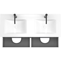 ЗОВ Тумба под умывальник Дион 120 D120LHO0M7015MKV5 (графит матовый/дуб) Image #2