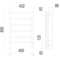 TERMINUS Классик П6 400x650 электро (хром) Image #3