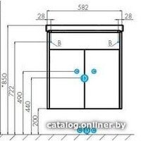 Акватон Тумба Флай 60 с умывальником Миранда 60 (дуб белый/дуб крафт) Image #4