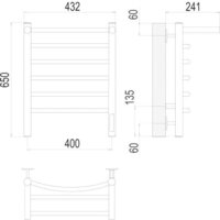 TERMINUS Классик П6 400x650 с полкой нп электро (хром) Image #3