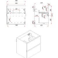 ЗОВ Тумба с умывальником Лира 100 L100MWFMLGVG-OL100 (грифель глянец) Image #5